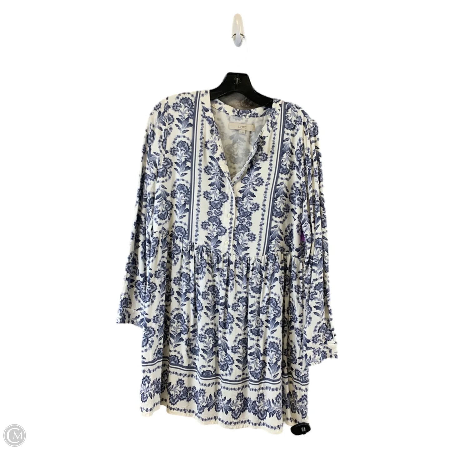 Dress Casual Short By Loft In Blue & White, Size: S