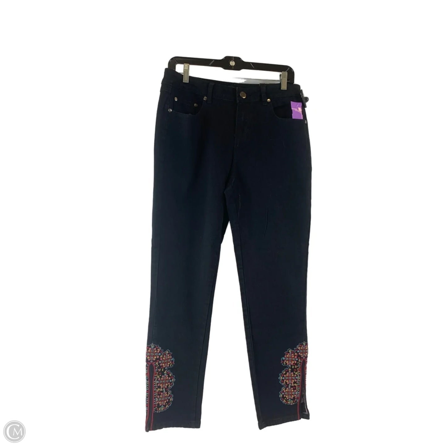 Jeans Straight By Clothes Mentor In Black Denim, Size: 12