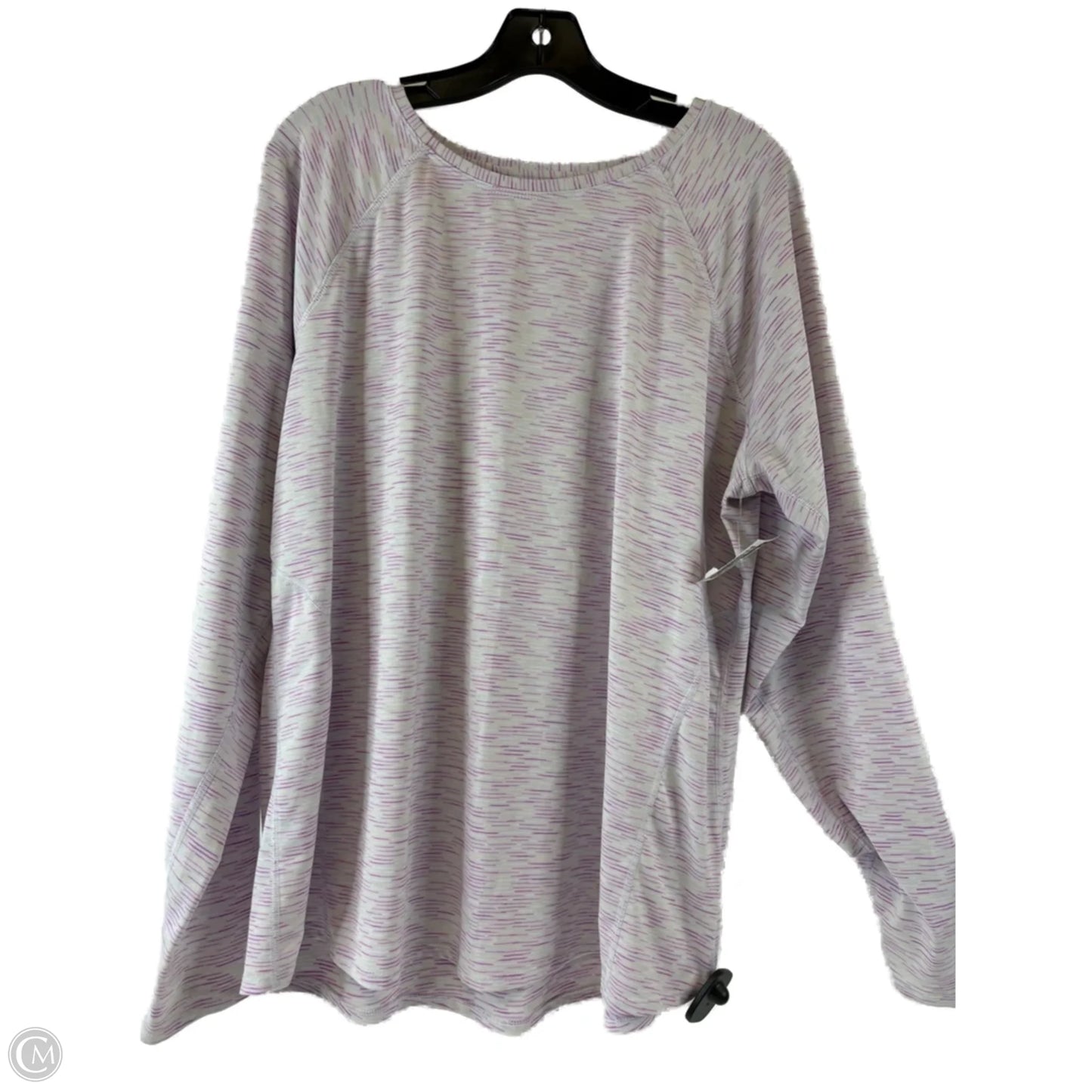 Athletic Top Long Sleeve Crewneck By Tek Gear In Purple & Silver, Size: Xxl