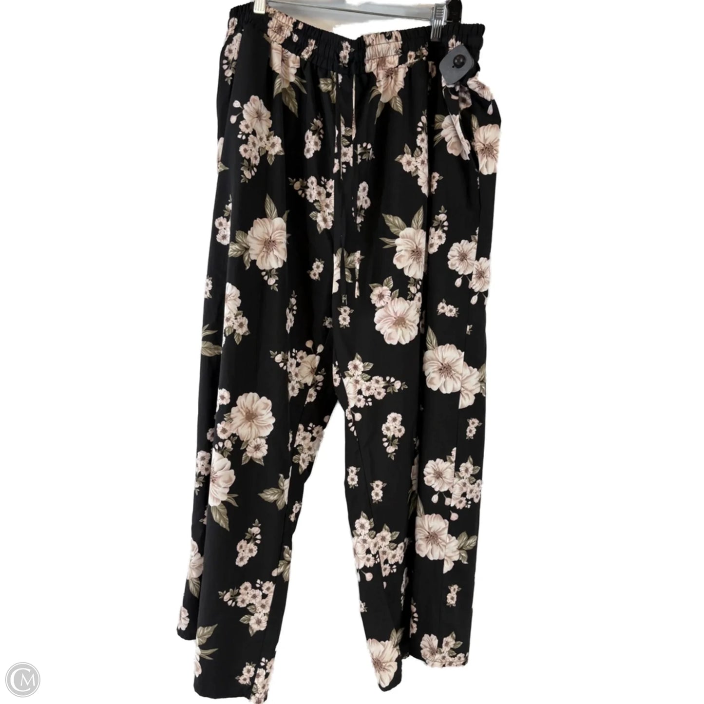 Pants Wide Leg By Shein In Black & Cream, Size: 22