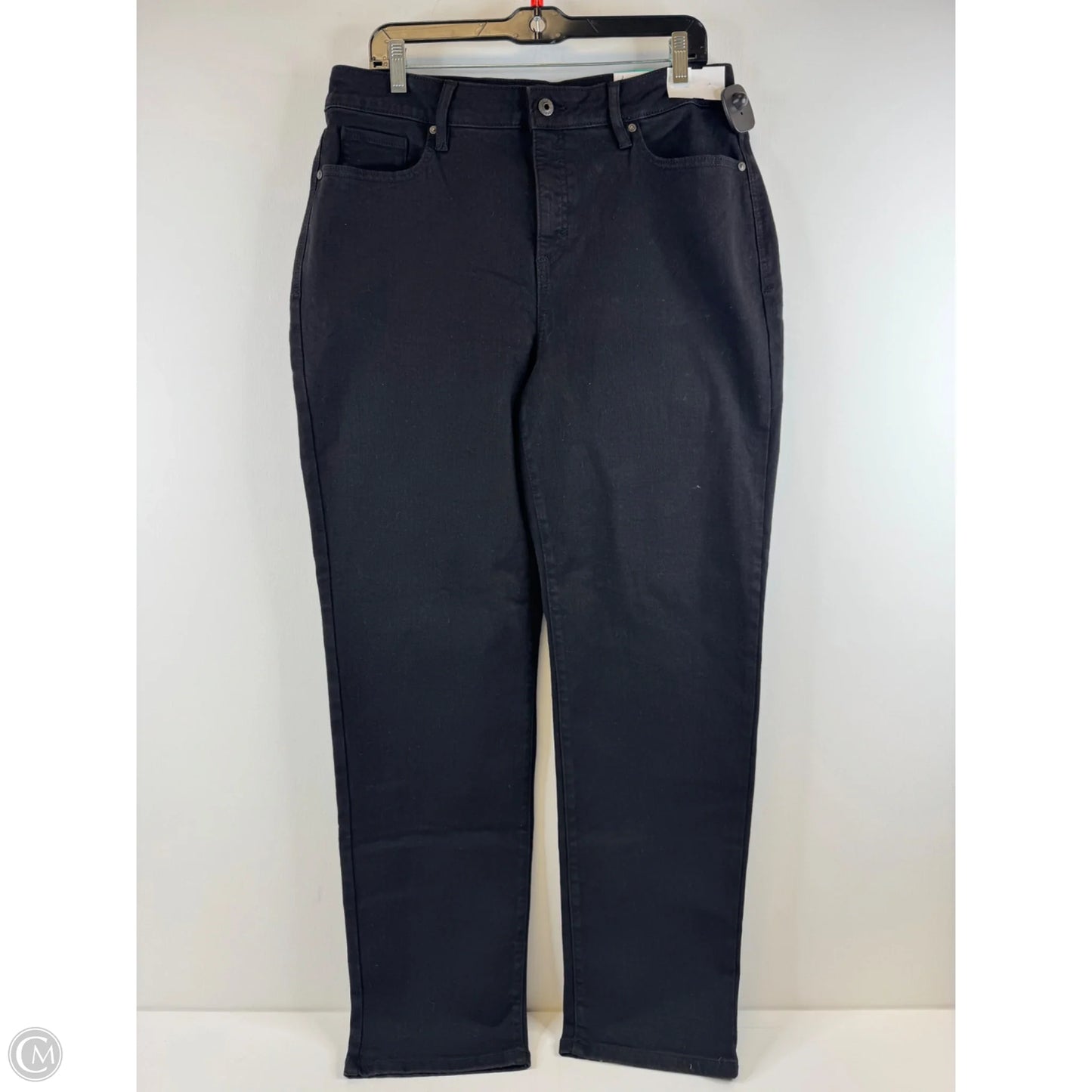 Jeans Straight By Style And Company In Black Denim, Size: 16