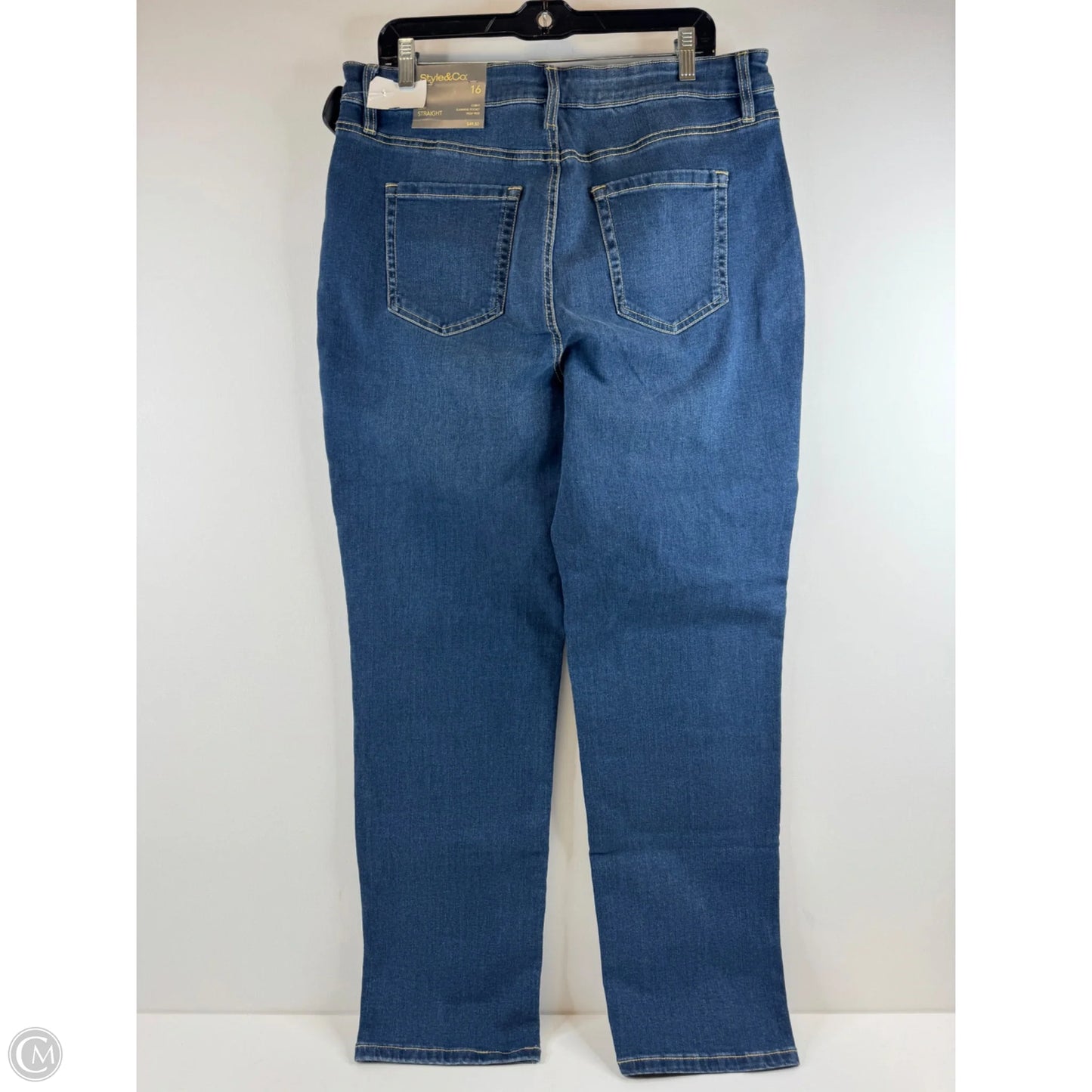 Jeans Straight By Style And Company In Blue Denim, Size: 16