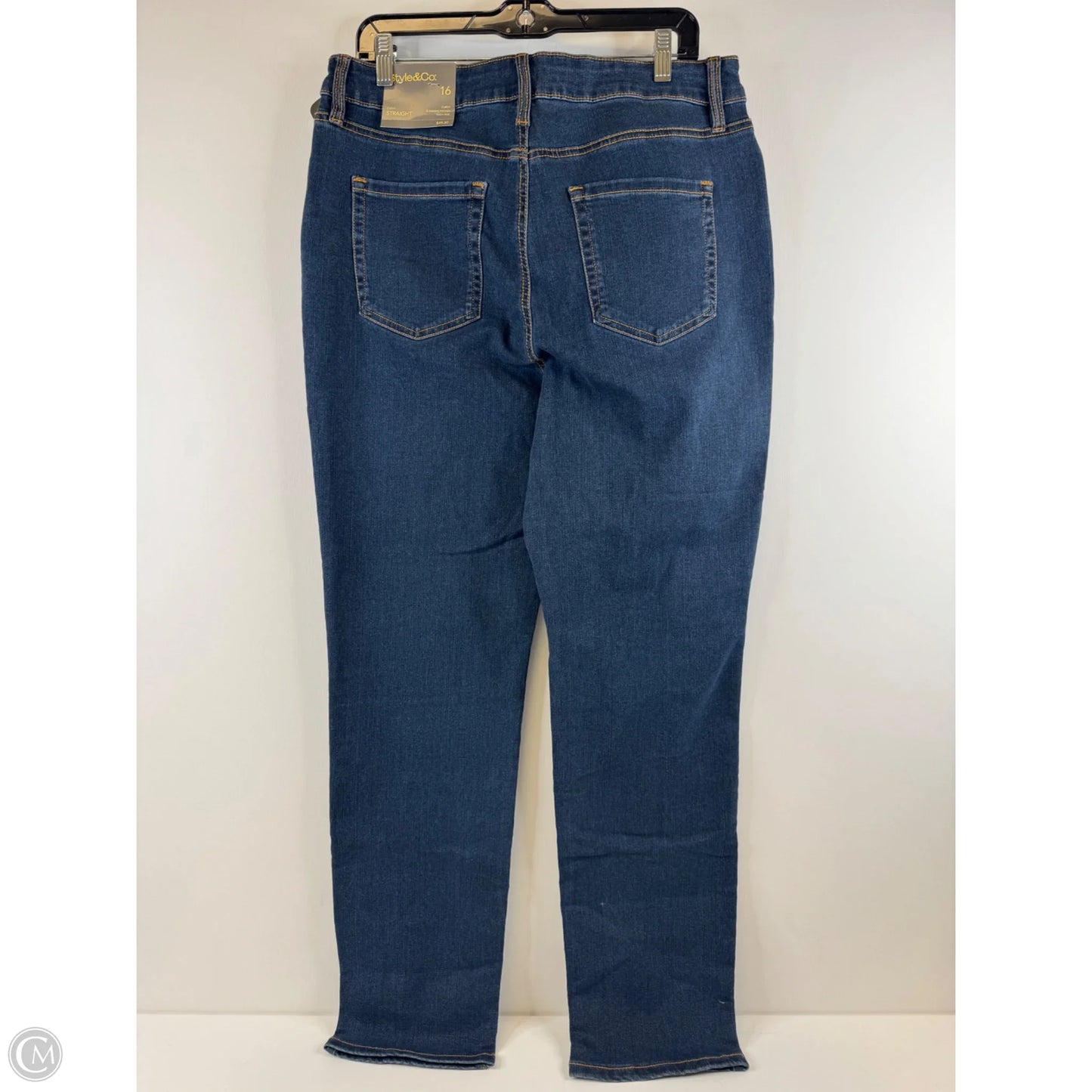 Jeans Straight By Style And Company In Blue Denim, Size: 16