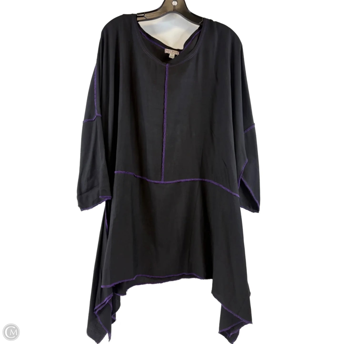 Top Short Sleeve By Clothes Mentor In Black & Purple, Size: Osfm