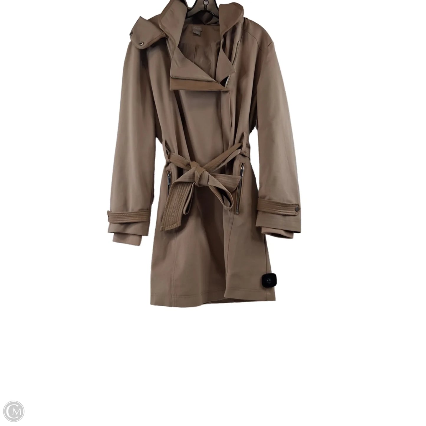 Coat Trench Coat By Chicos In Tan, Size: Xl