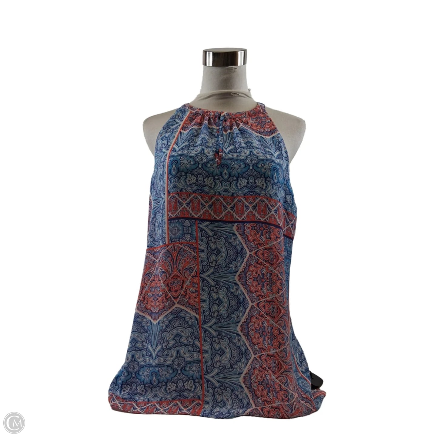Top Sleeveless By St Tropez In Blue & Orange, Size: L