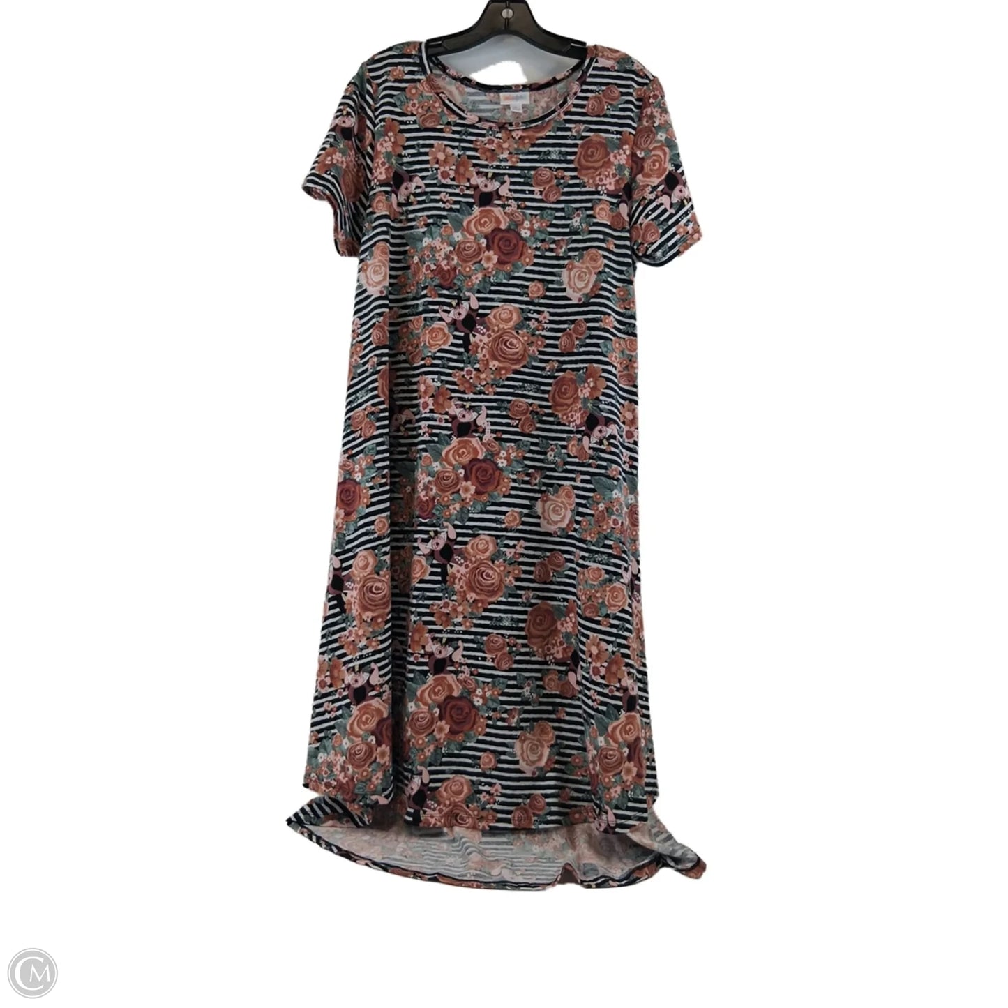 Dress Casual Midi By Lularoe In Black & Orange, Size: L