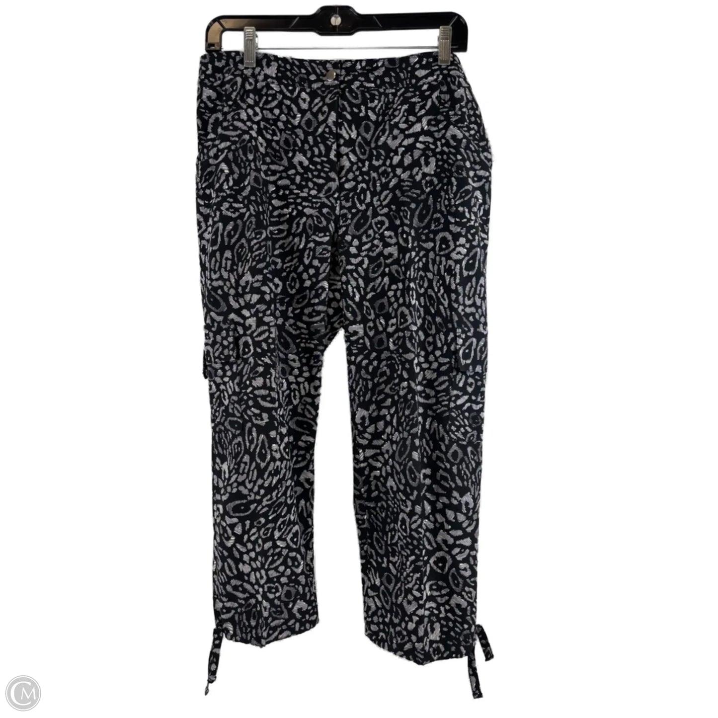 Capris By Zenergy By Chicos In Black & Silver, Size: 8