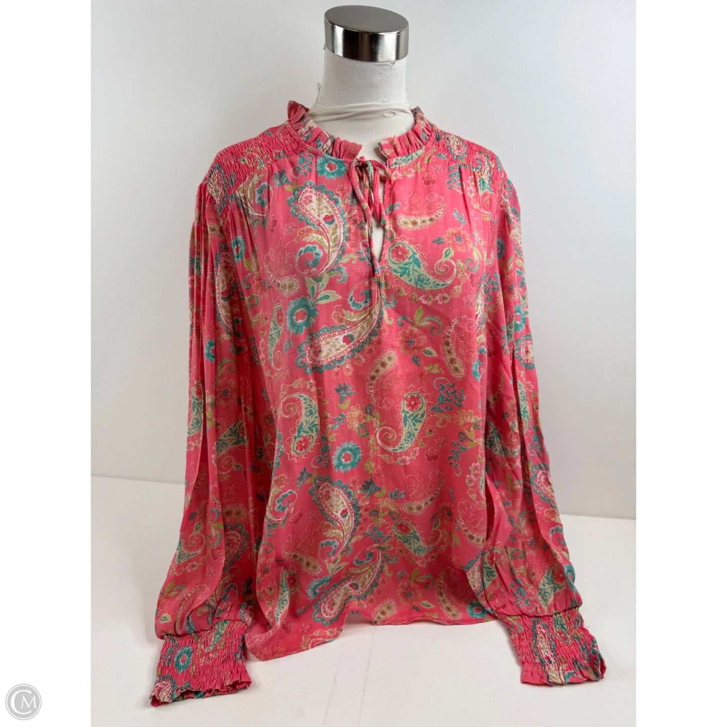 Top Long Sleeve By Counterparts In Blue & Pink, Size: Xl