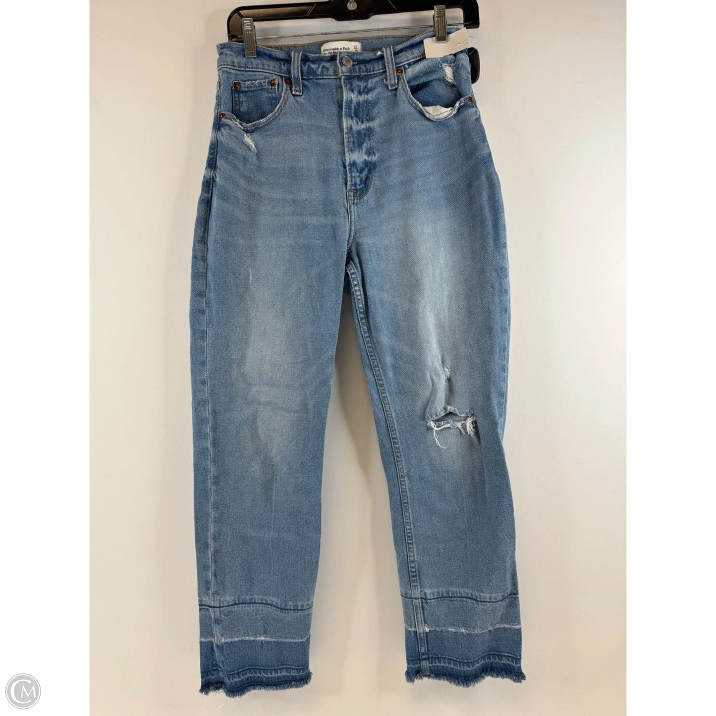 Jeans Straight By Abercrombie And Fitch In Blue Denim, Size: 4