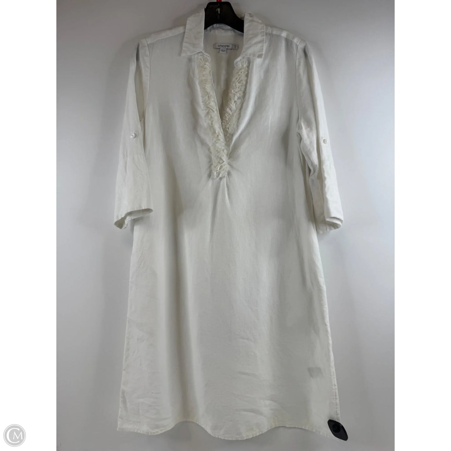 Dress Casual Midi By Chicos In White, Size: Xs