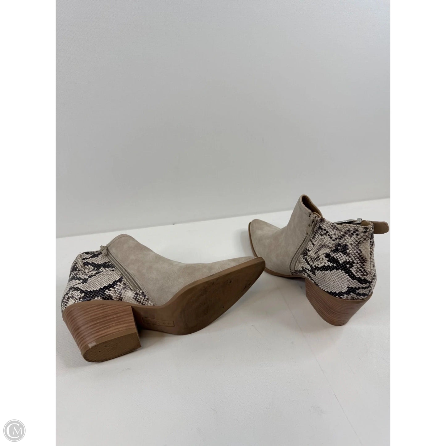Boots Ankle Heels By Cme In Taupe, Size: 8.5