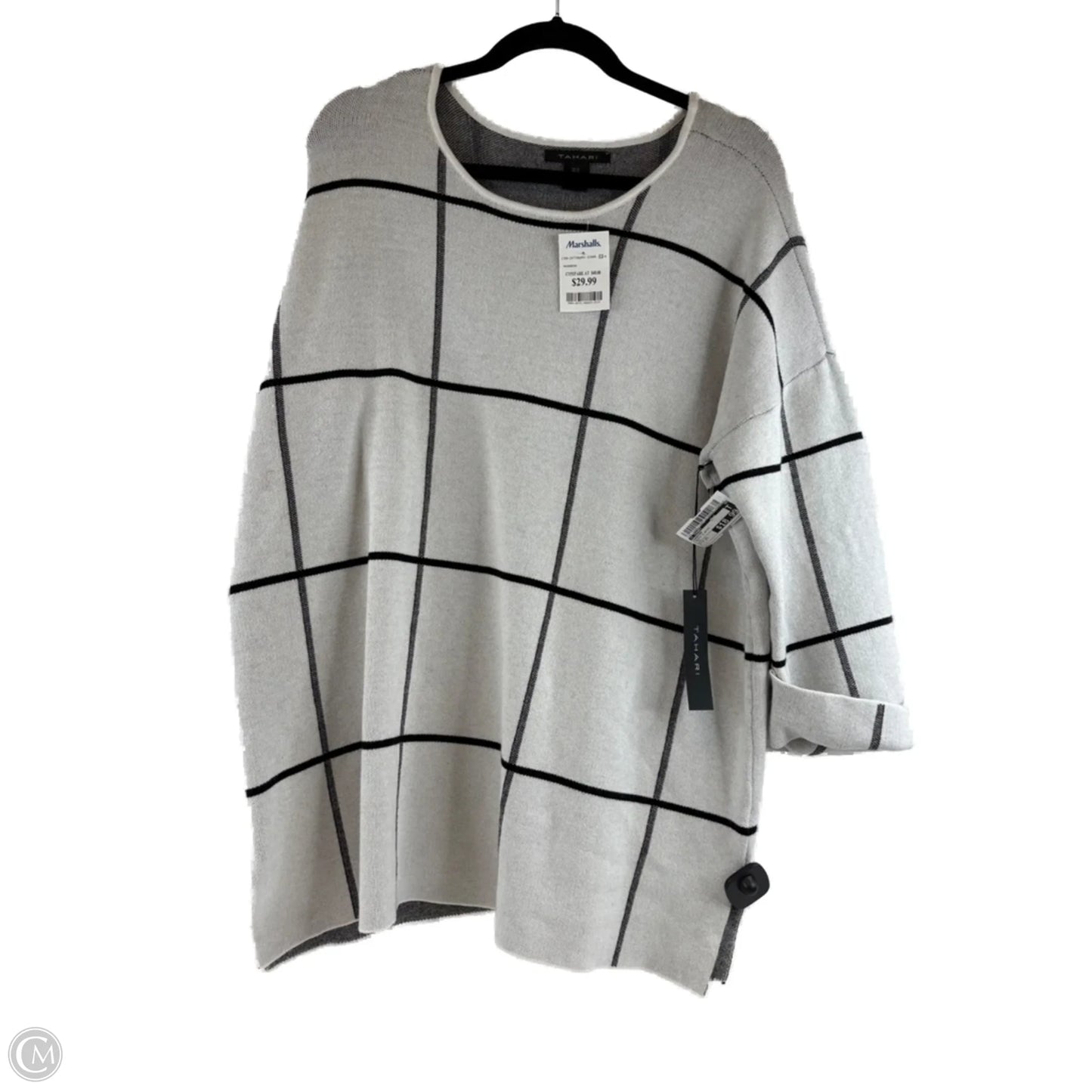 Sweater By T Tahari In Black & White, Size: 1x