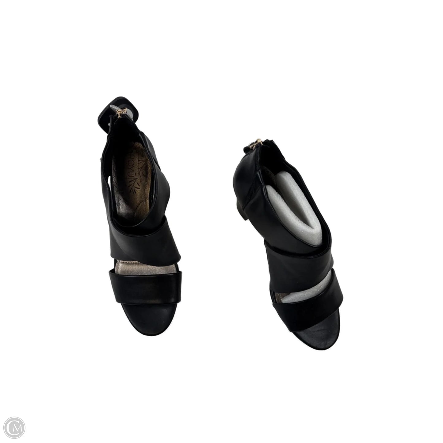 Sandals Heels Block By Clothes Mentor In Black, Size: 8.5