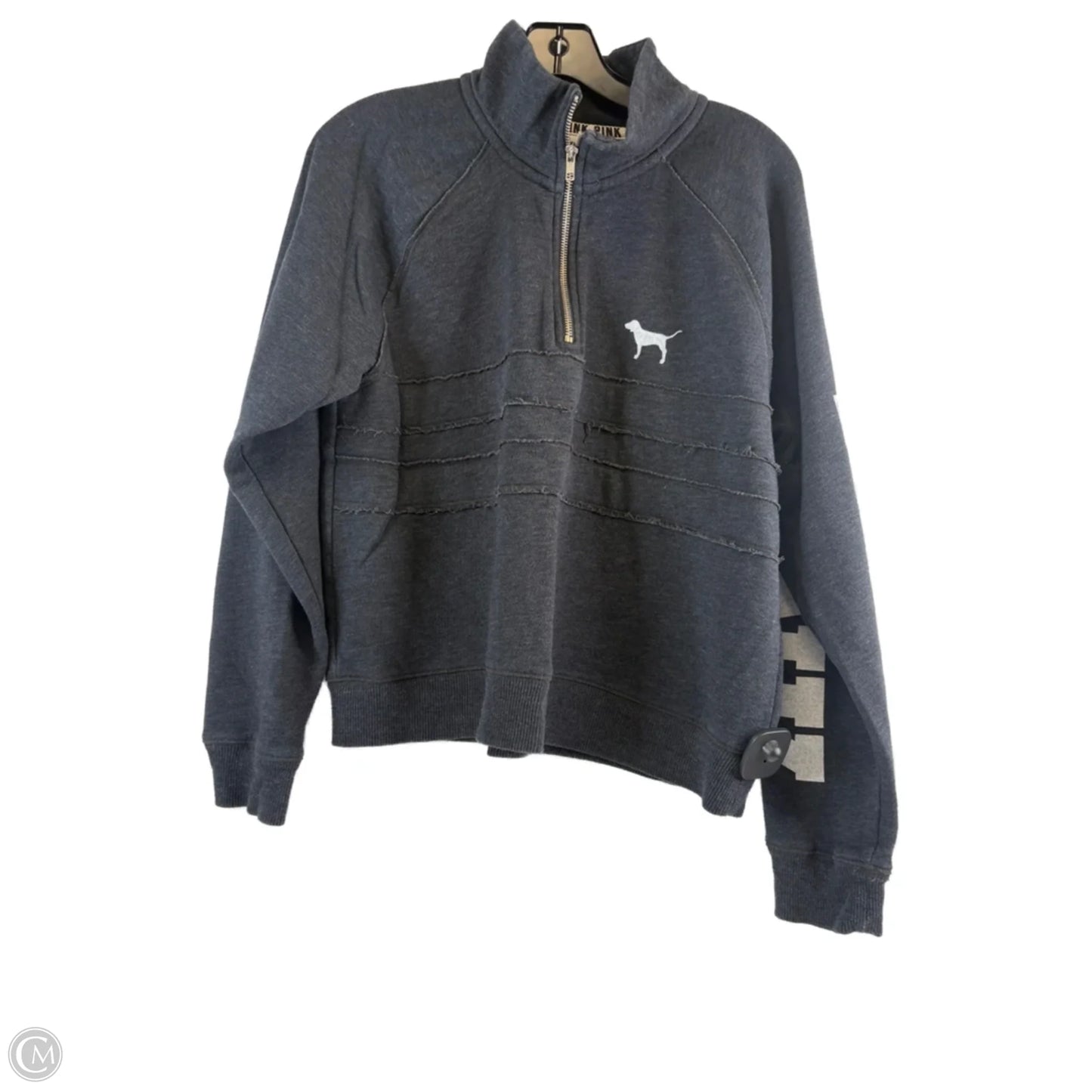 Top Long Sleeve By Pink In Grey & White, Size: M