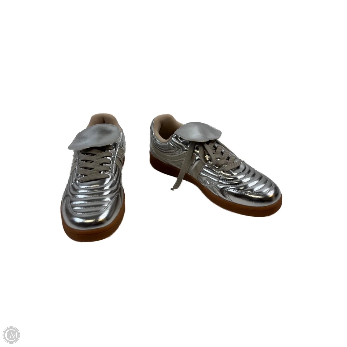 Shoes Sneakers By Steve Madden In Silver & Tan, Size: 6.5