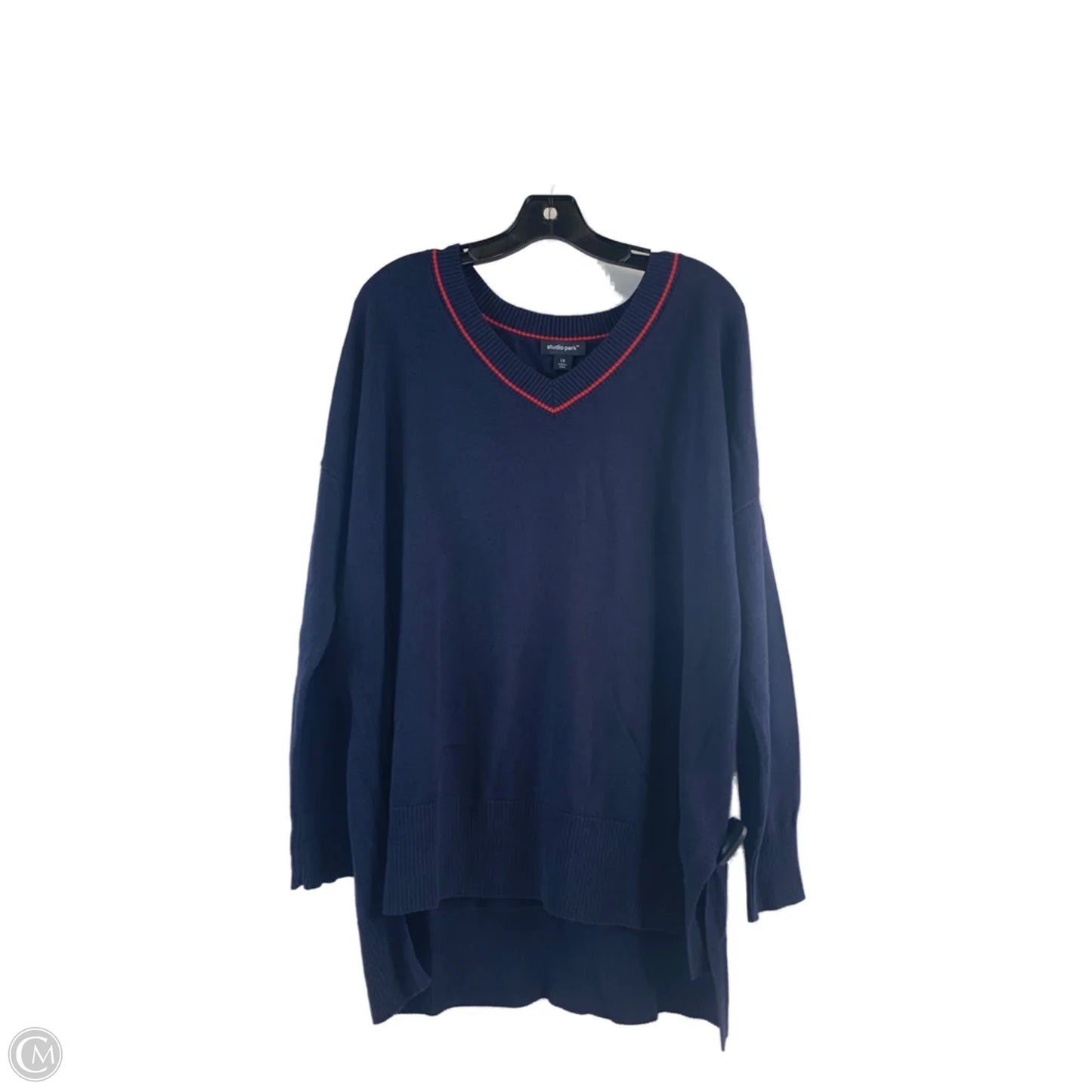 Top Long Sleeve By Clothes Mentor In Navy, Size: 1x