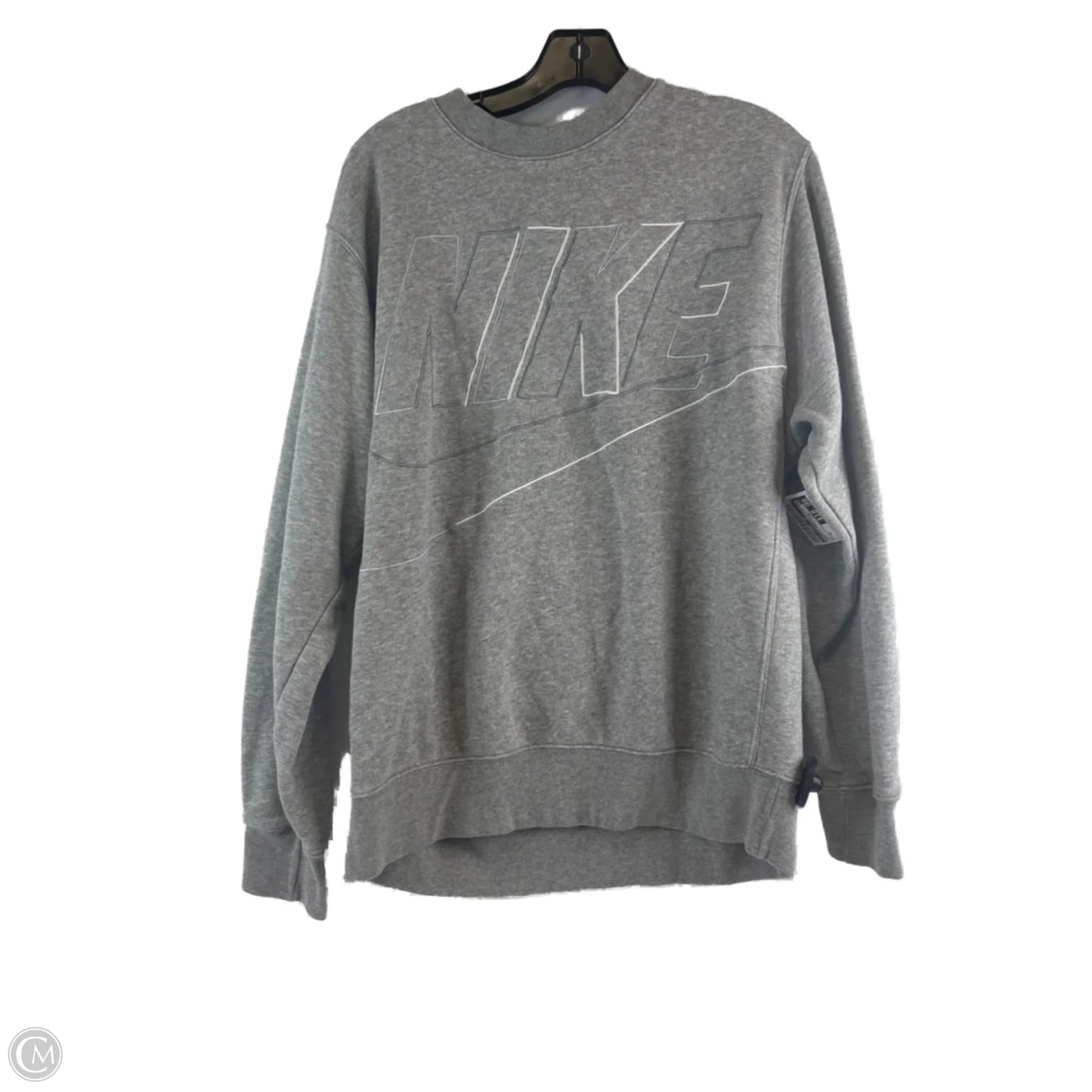 Athletic Sweatshirt Crewneck By Nike Apparel In Grey, Size: M