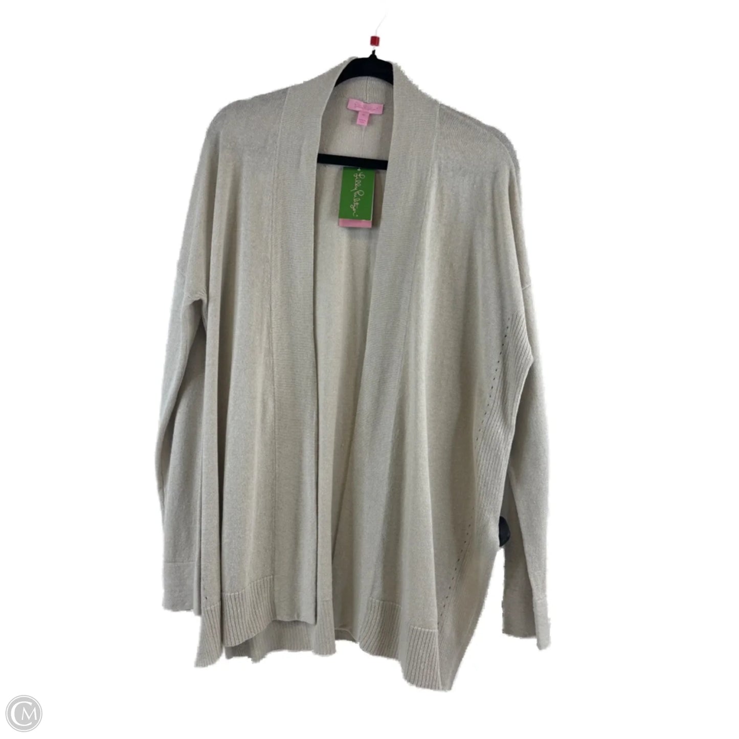 Cardigan Designer By Lilly Pulitzer In Gold & Silver, Size: M