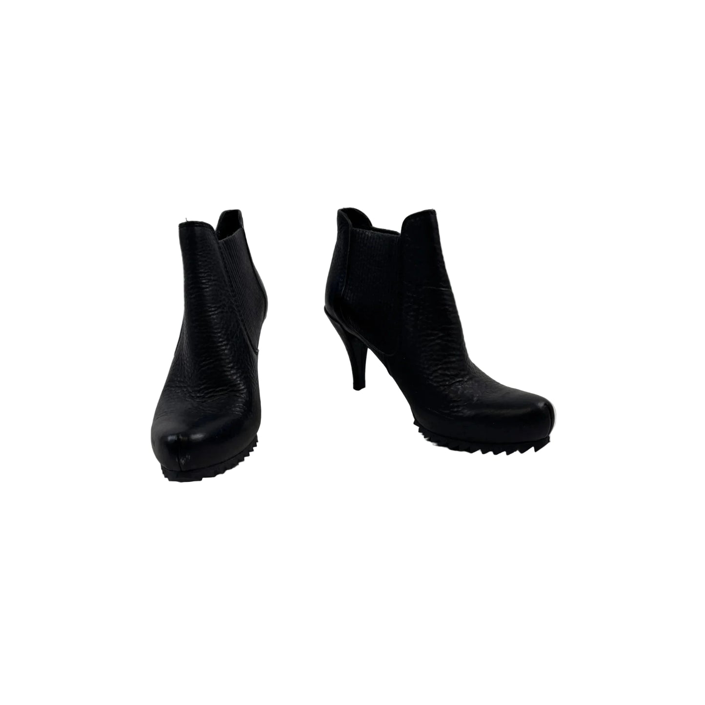 Boots Ankle Heels By Clothes Mentor In Black, Size: 7.5