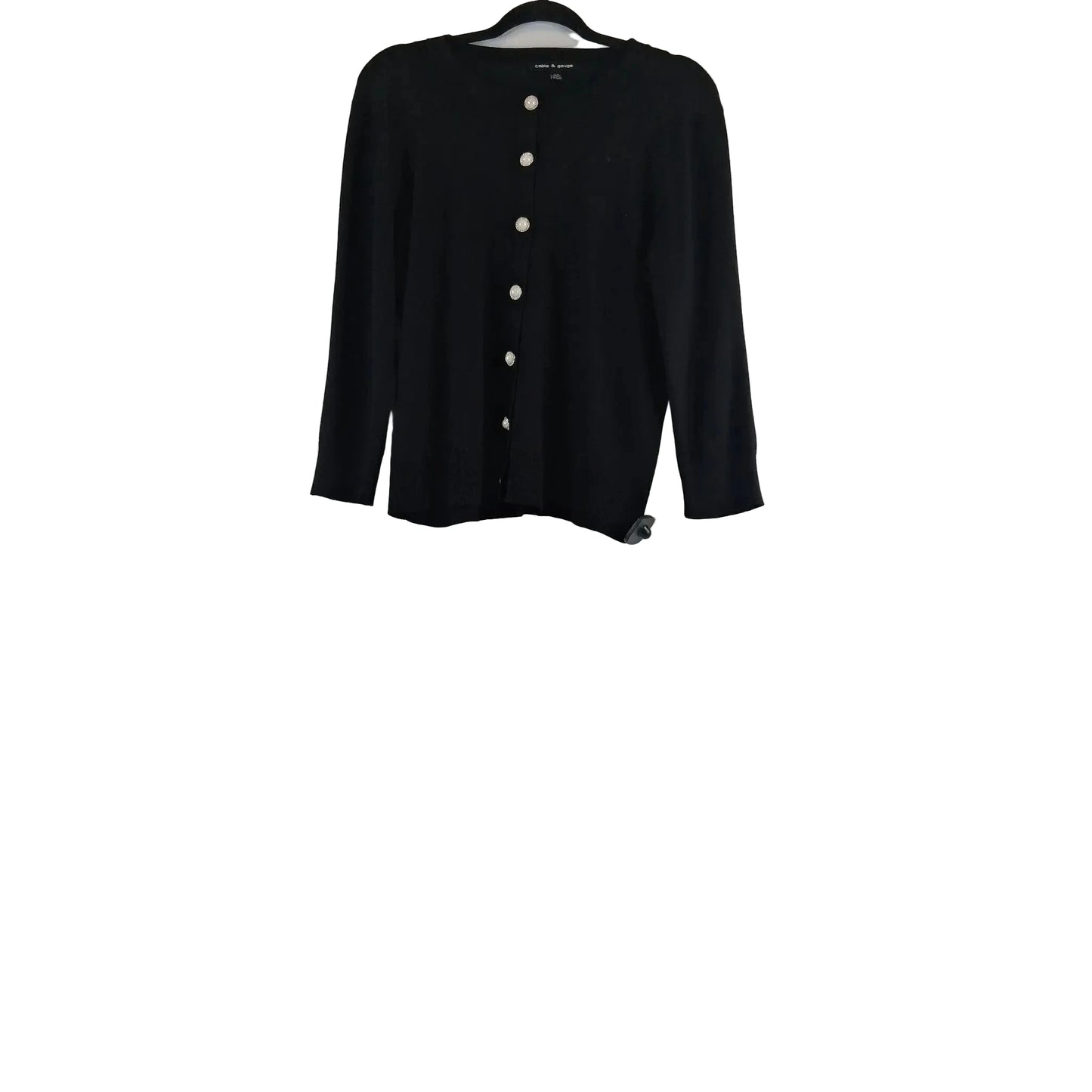 Cardigan By Cable And Gauge In Black & White, Size: L