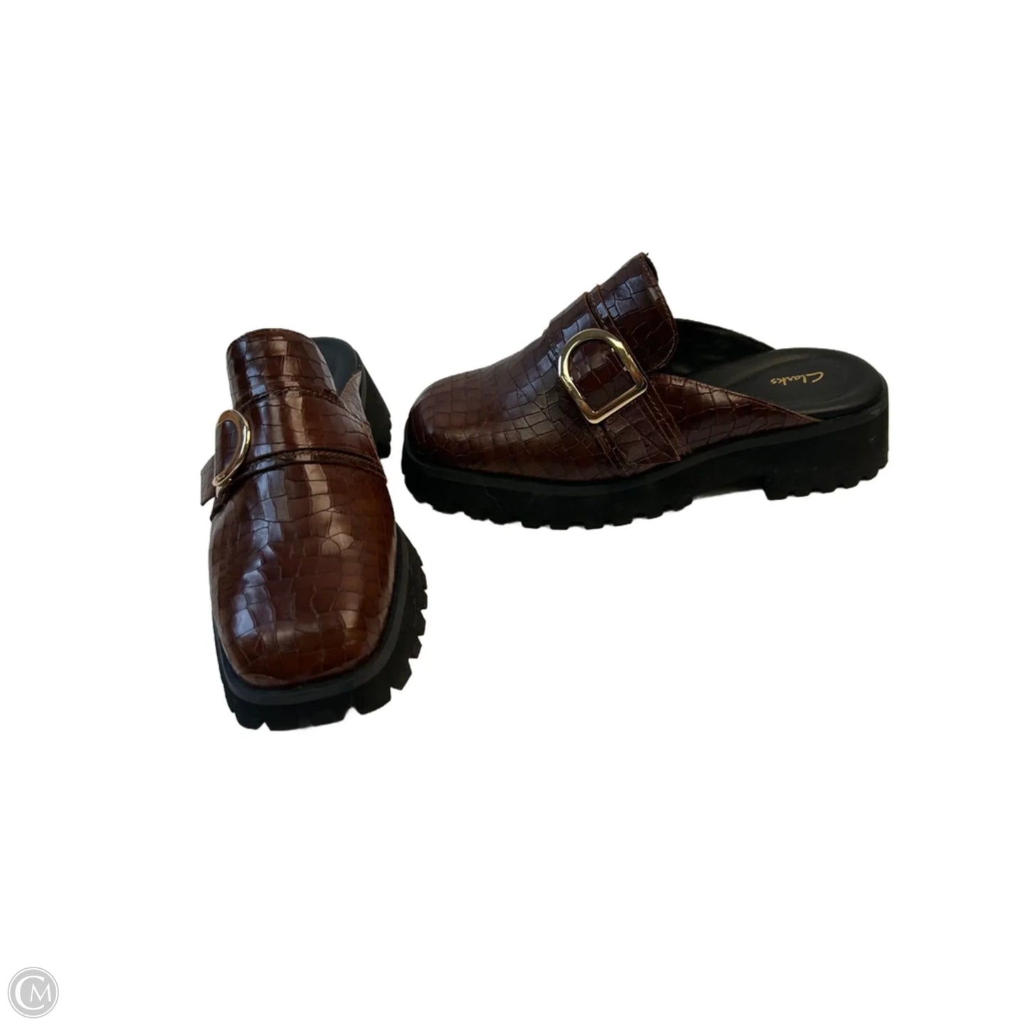 Shoes Heels Block By Clarks In Black & Brown, Size: 9