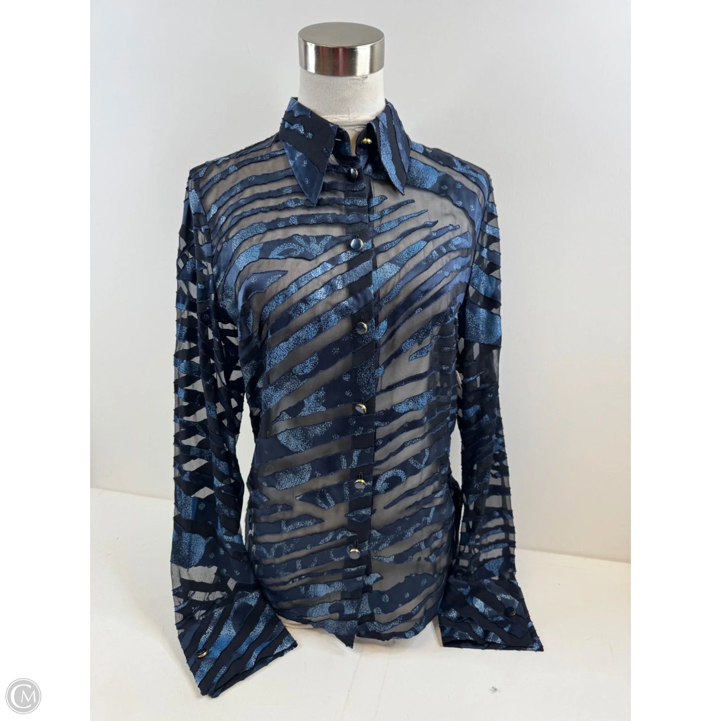 Top Long Sleeve By Escapada Living In Navy, Size: S