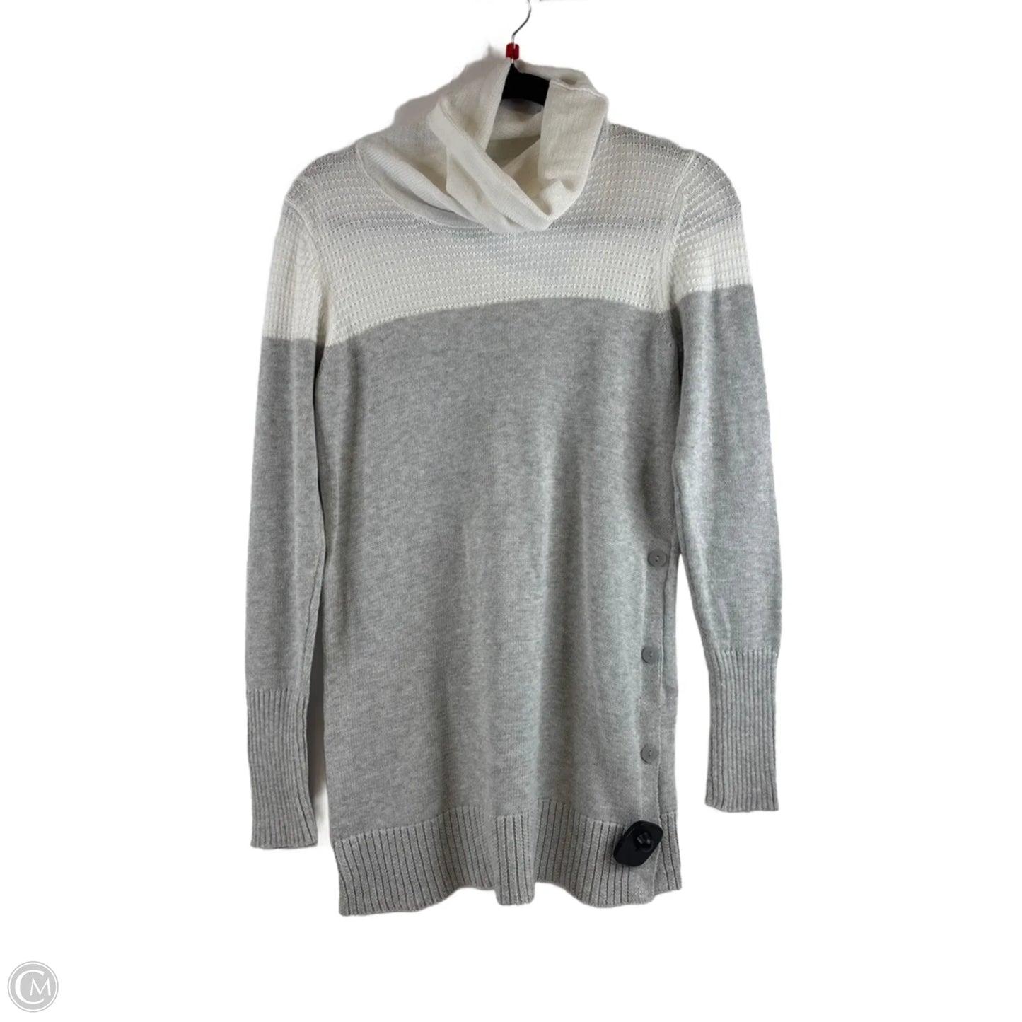 Sweater By Tahari In Grey & White, Size: Xs