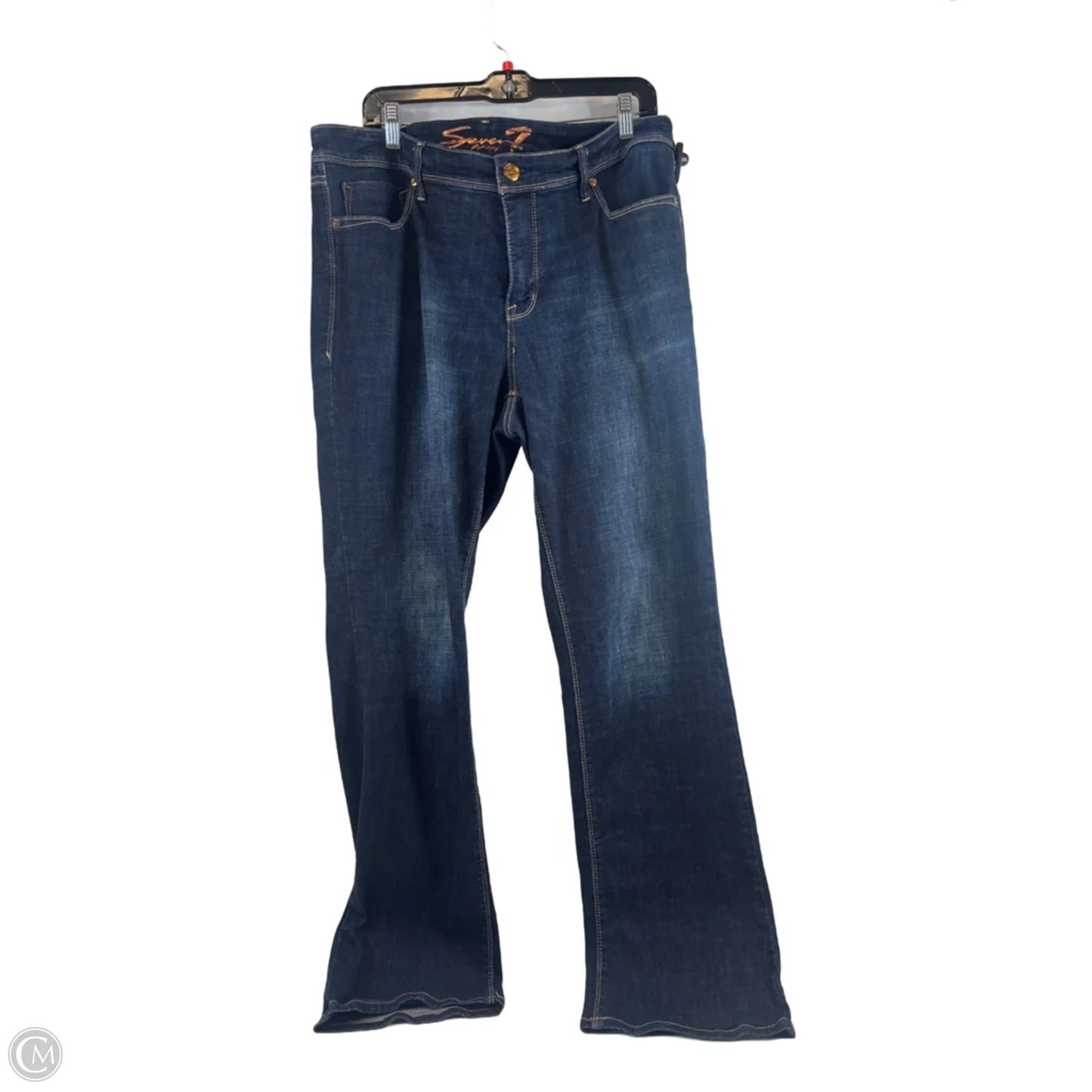 Jeans Boot Cut By Seven 7 In Blue Denim, Size: 16