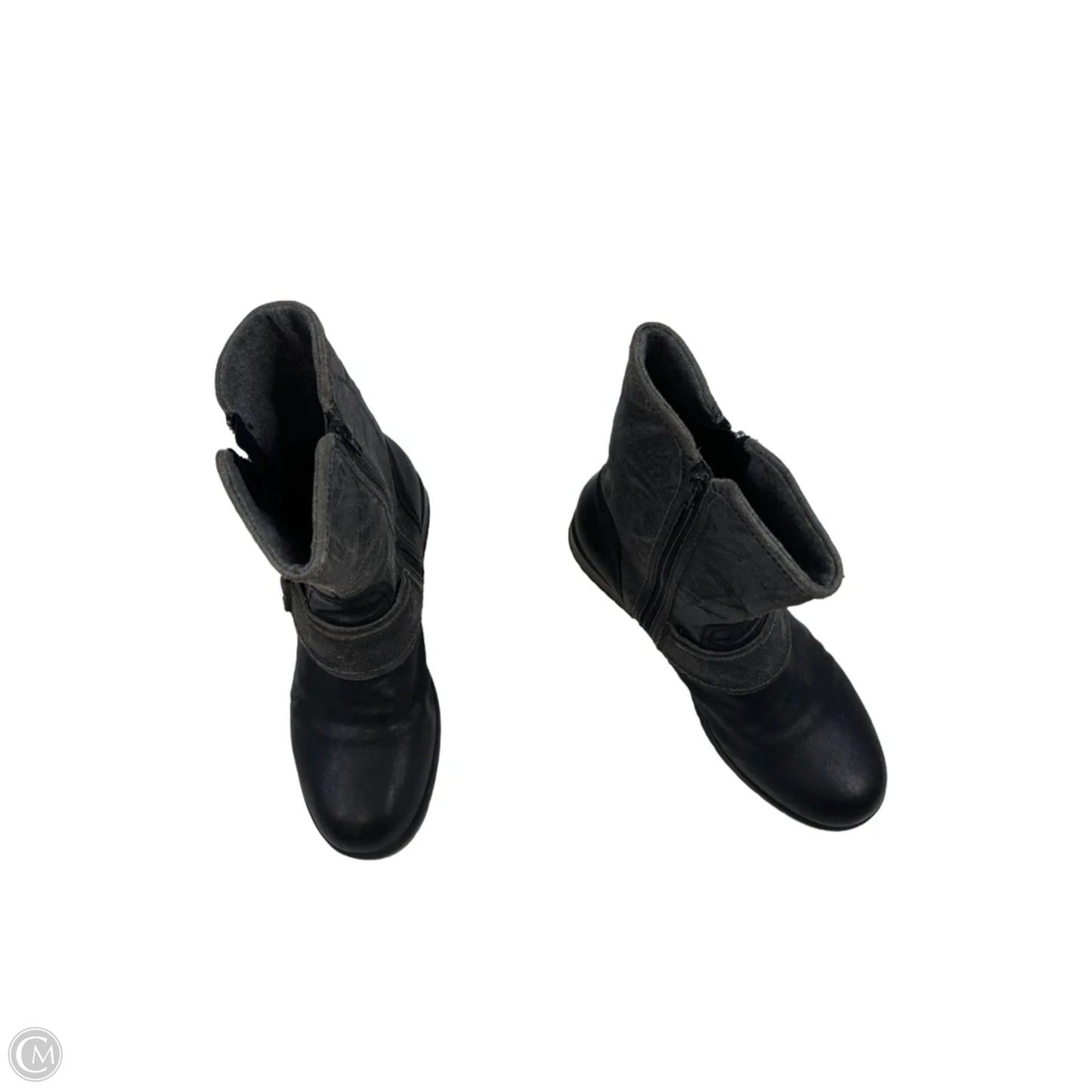 Boots Ankle Flats By Clarks In Black & Grey, Size: 9.5
