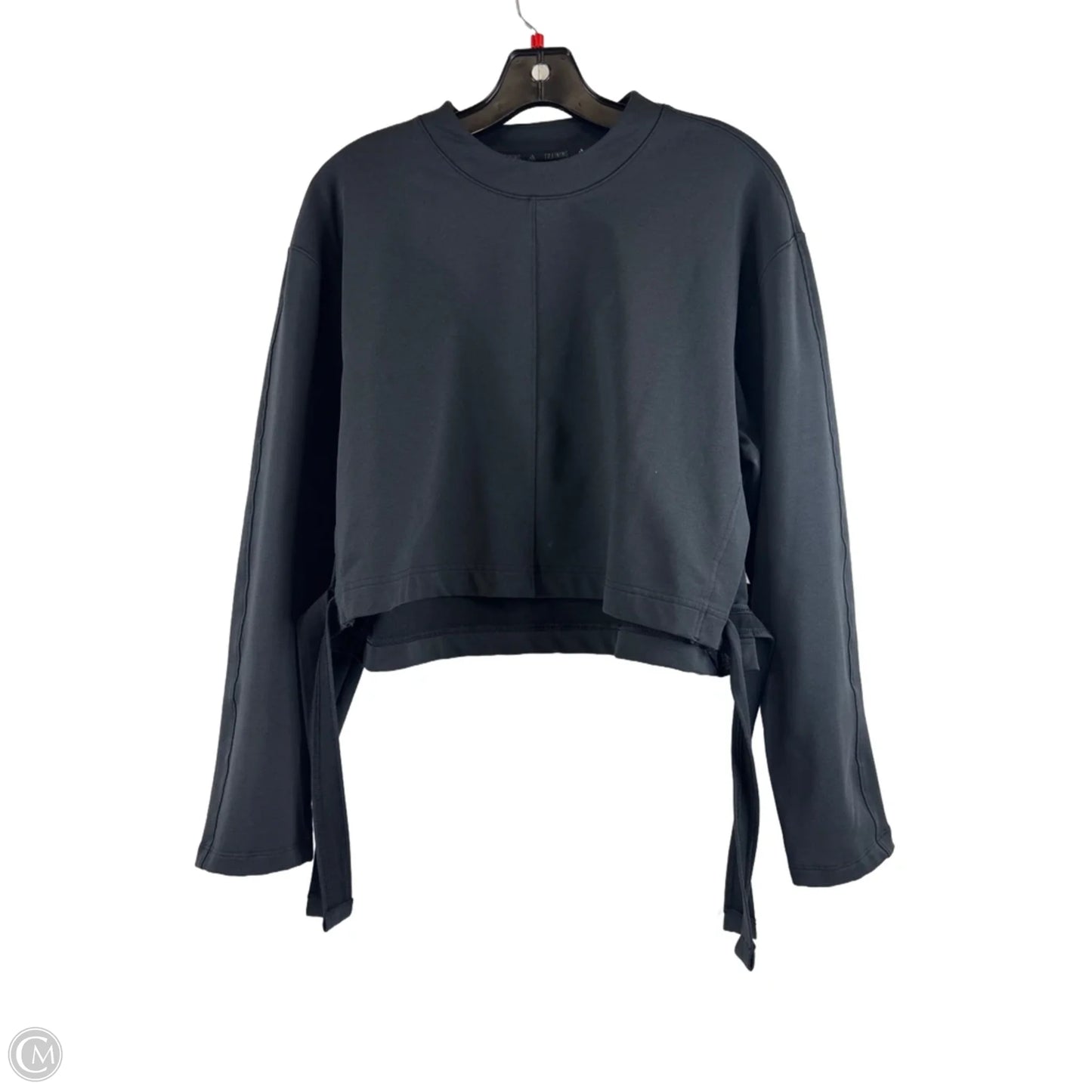 Athletic Top Long Sleeve Crewneck By Adidas In Black, Size: S