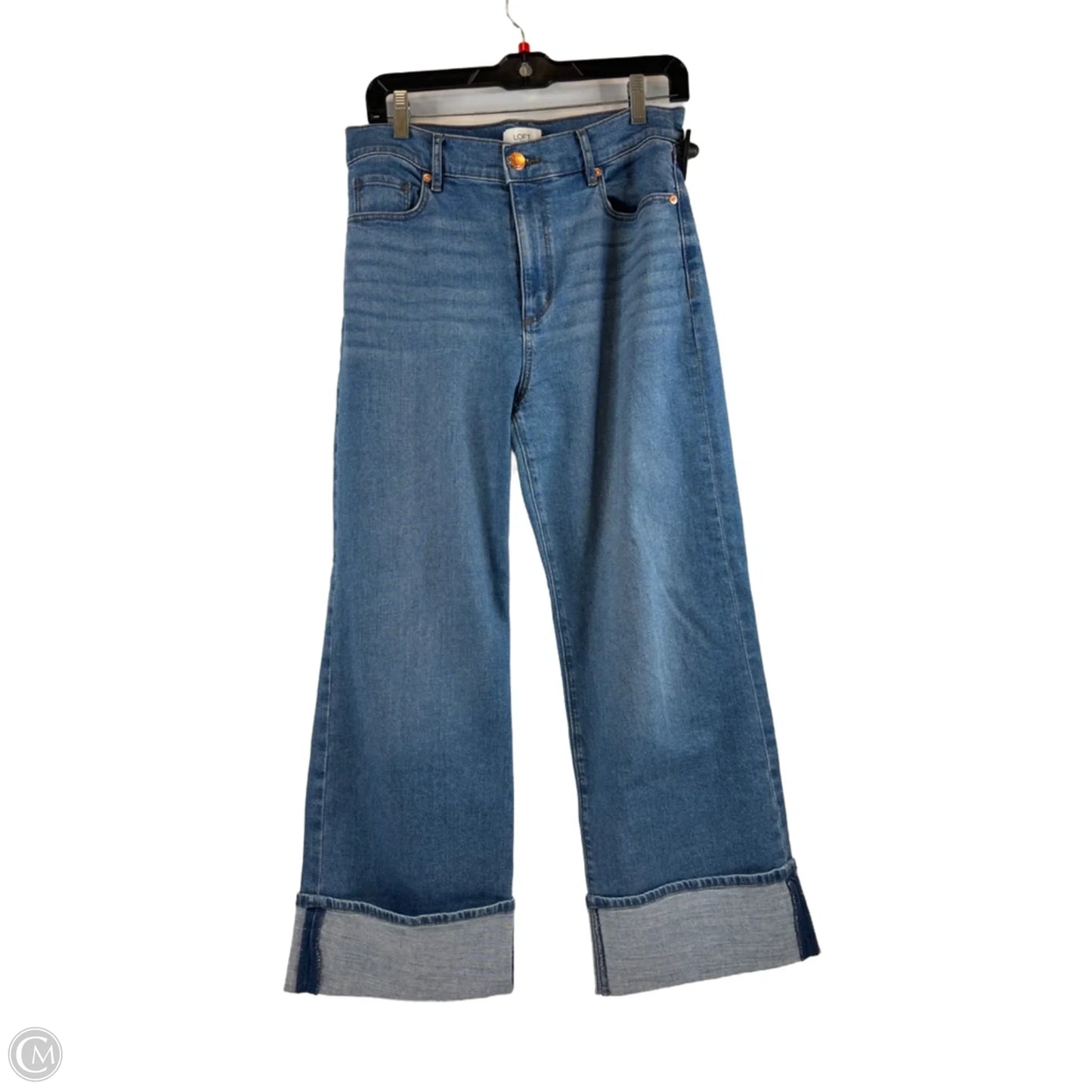 Jeans Wide Leg By Loft In Blue Denim, Size: 4