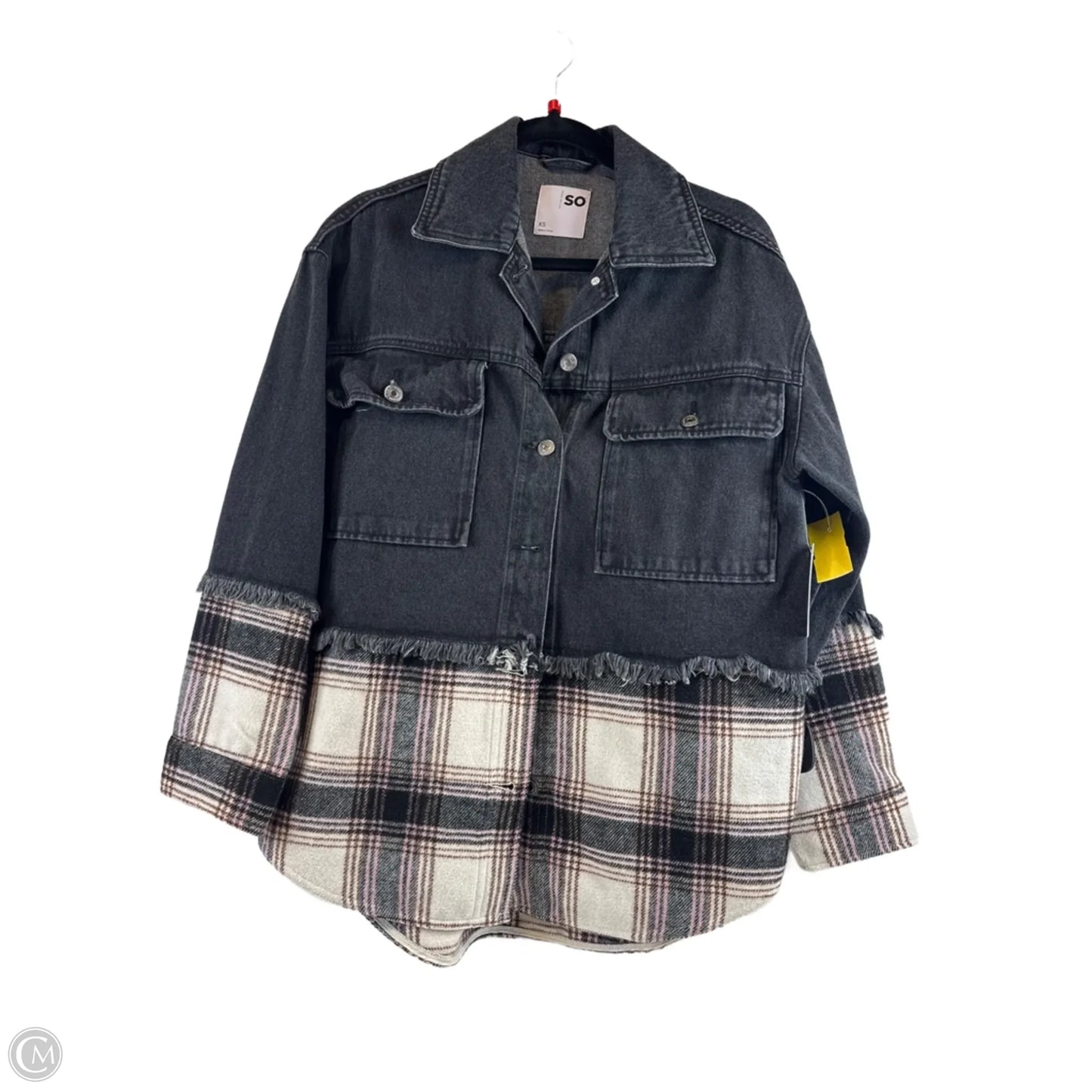 Jacket Denim By So In Black Denim, Size: Xs