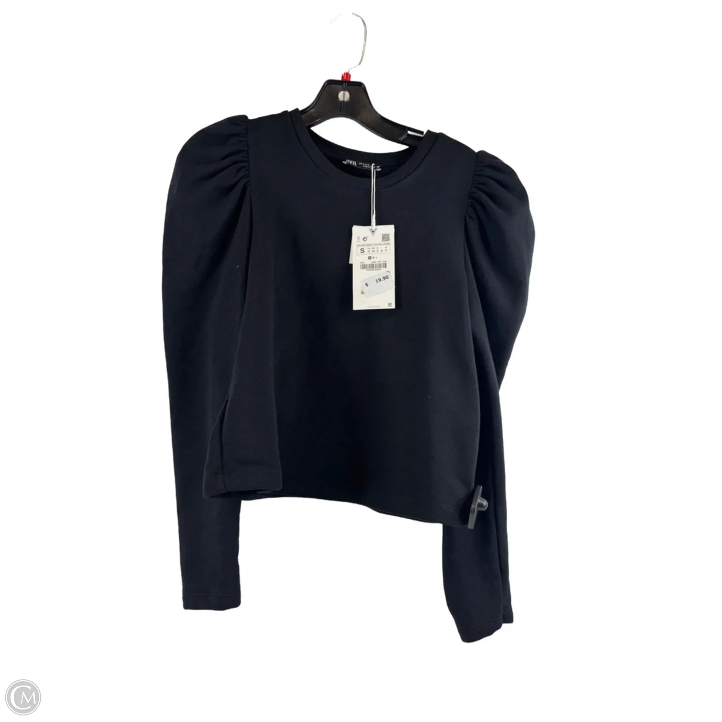 Top Long Sleeve By Zara In Black, Size: S