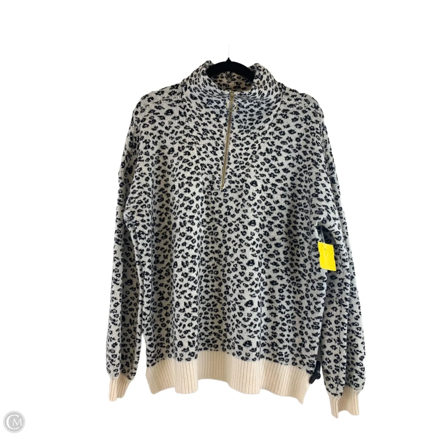 Sweater By Loft In Black & White, Size: L