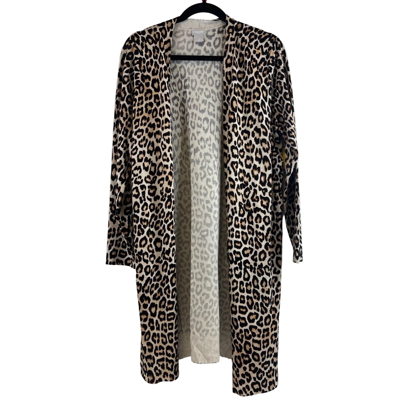 Cardigan By Chicos In Leopard Print, Size: M