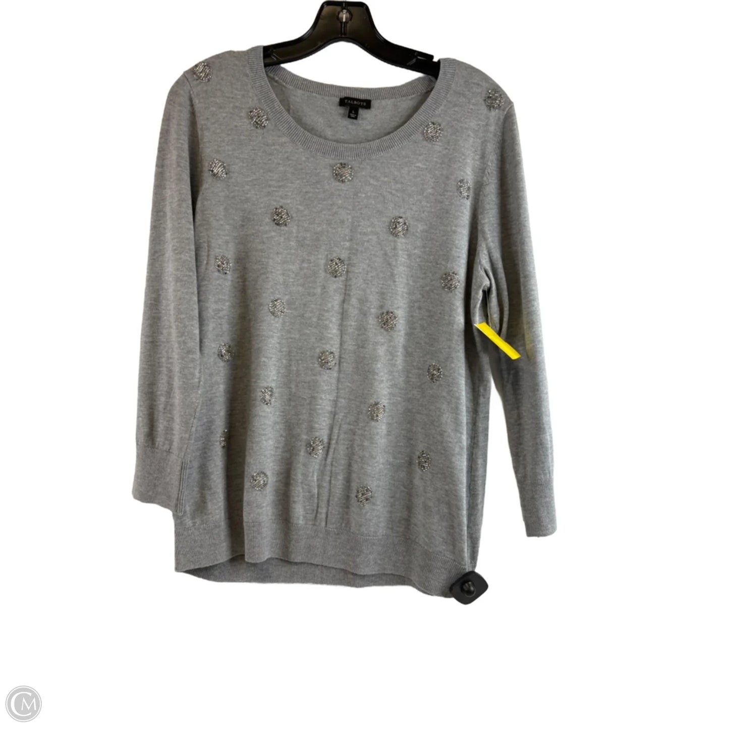 Top Long Sleeve Basic By Talbots In Grey, Size: L