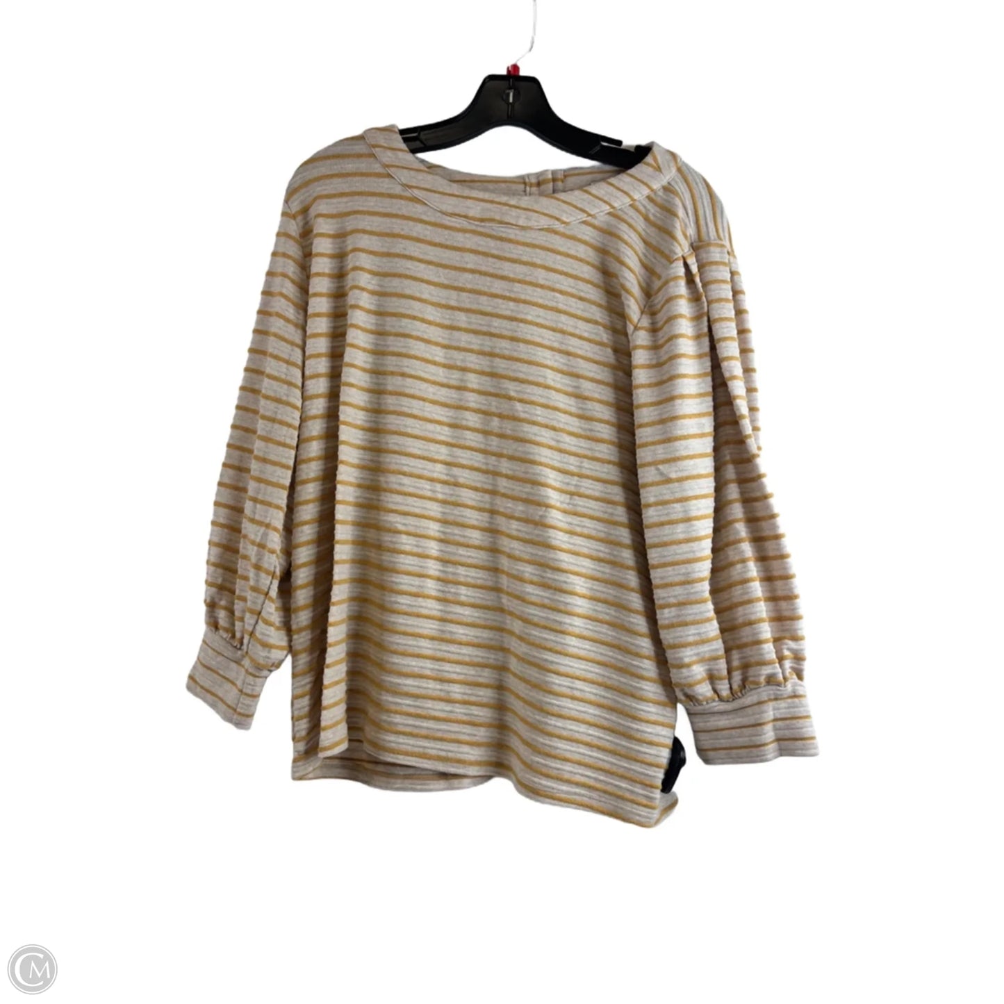 Top 3/4 Sleeve By Ro & De In Cream & Yellow, Size: L