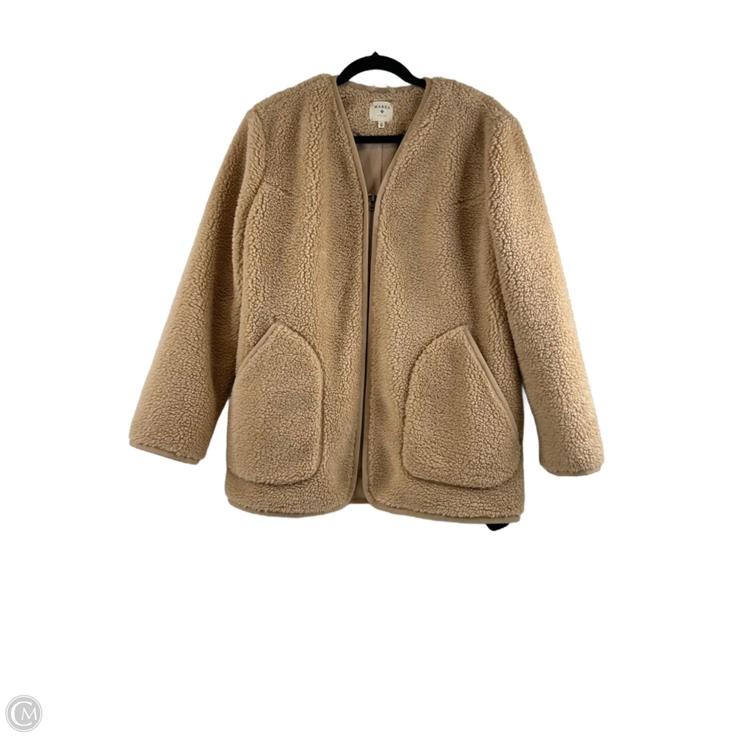 Jacket Faux Fur & Sherpa By Clothes Mentor In Tan, Size: M