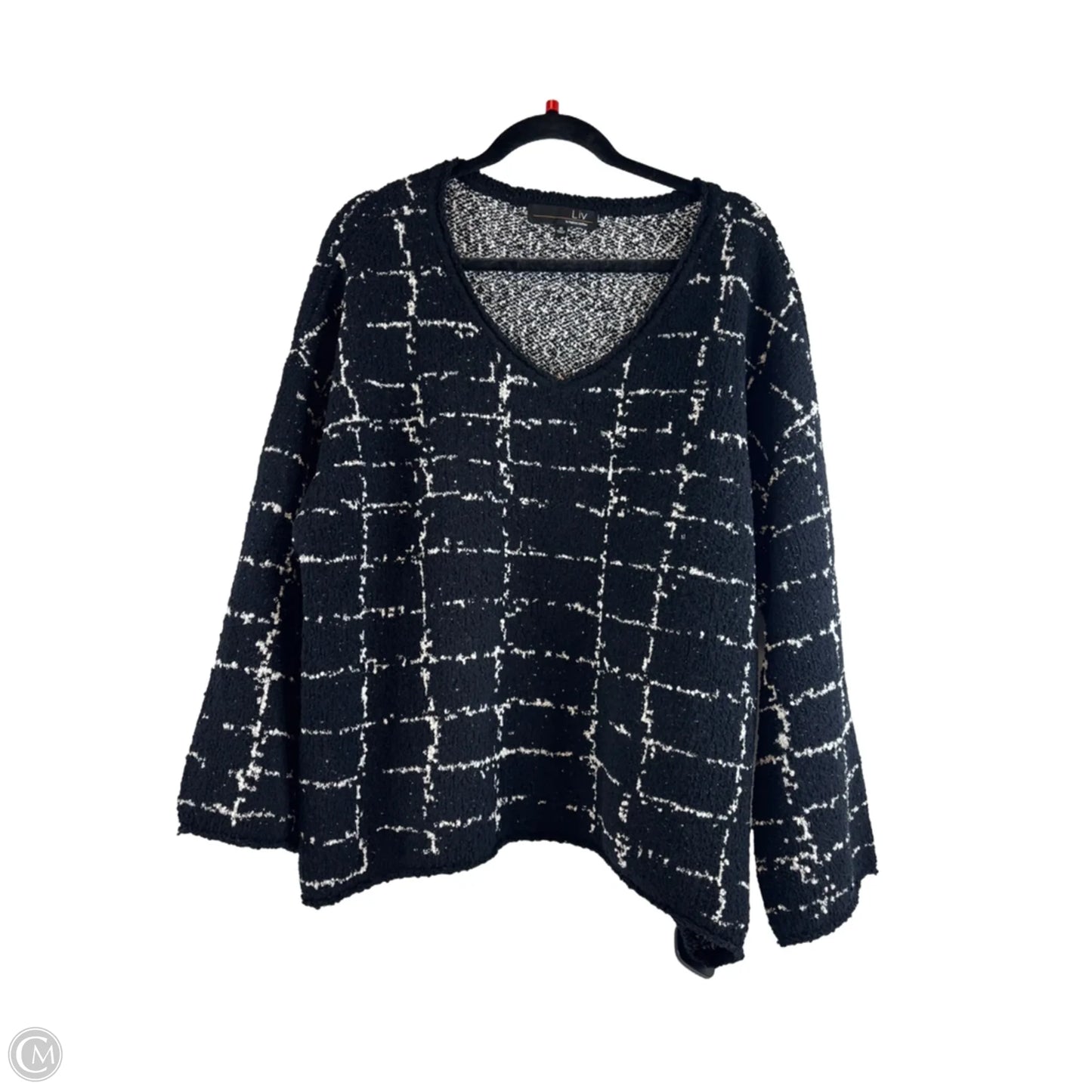 Sweater By Clothes Mentor In Black & White, Size: Xl