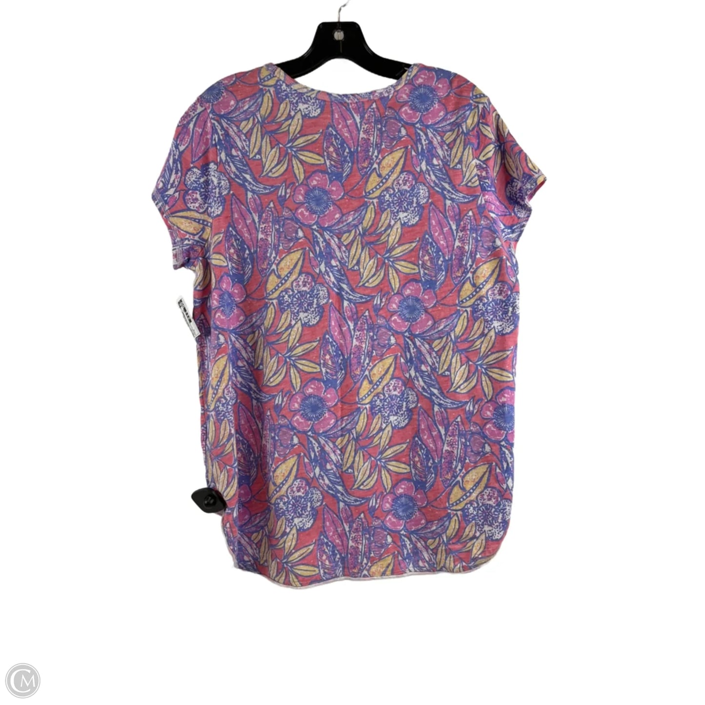Top Short Sleeve By Clothes Mentor In Tropical Print, Size: M
