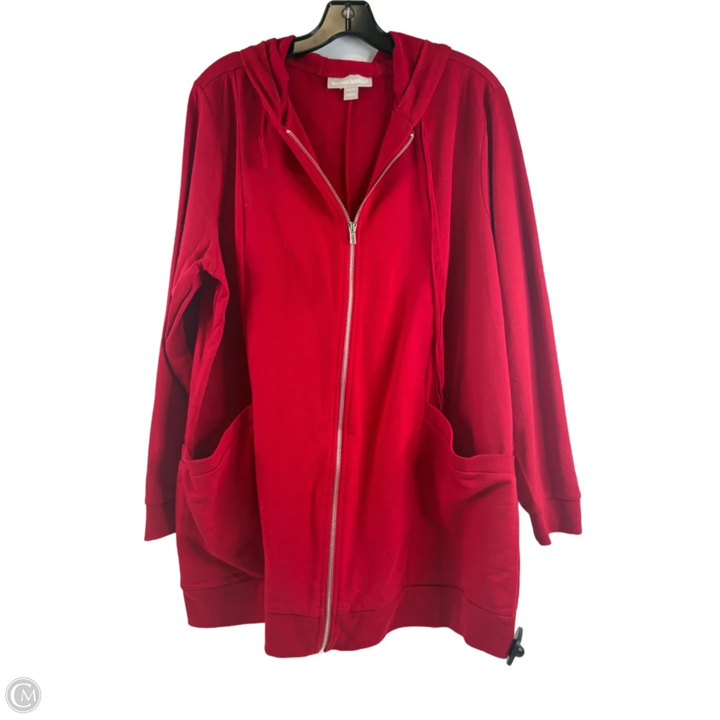 Sweatshirt Hoodie By Woman Within In Red, Size: L