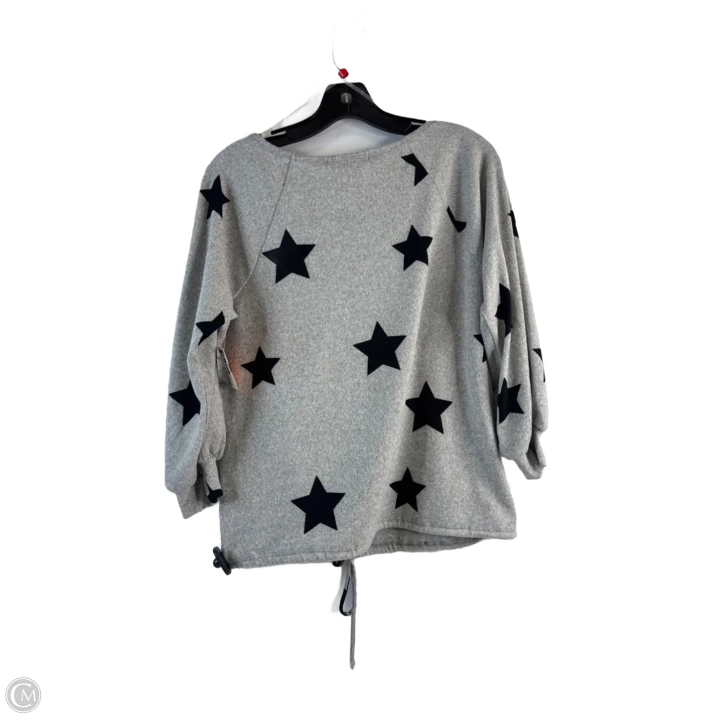 Top 3/4 Sleeve By Adrienne Vittadini In Black & Silver, Size: S