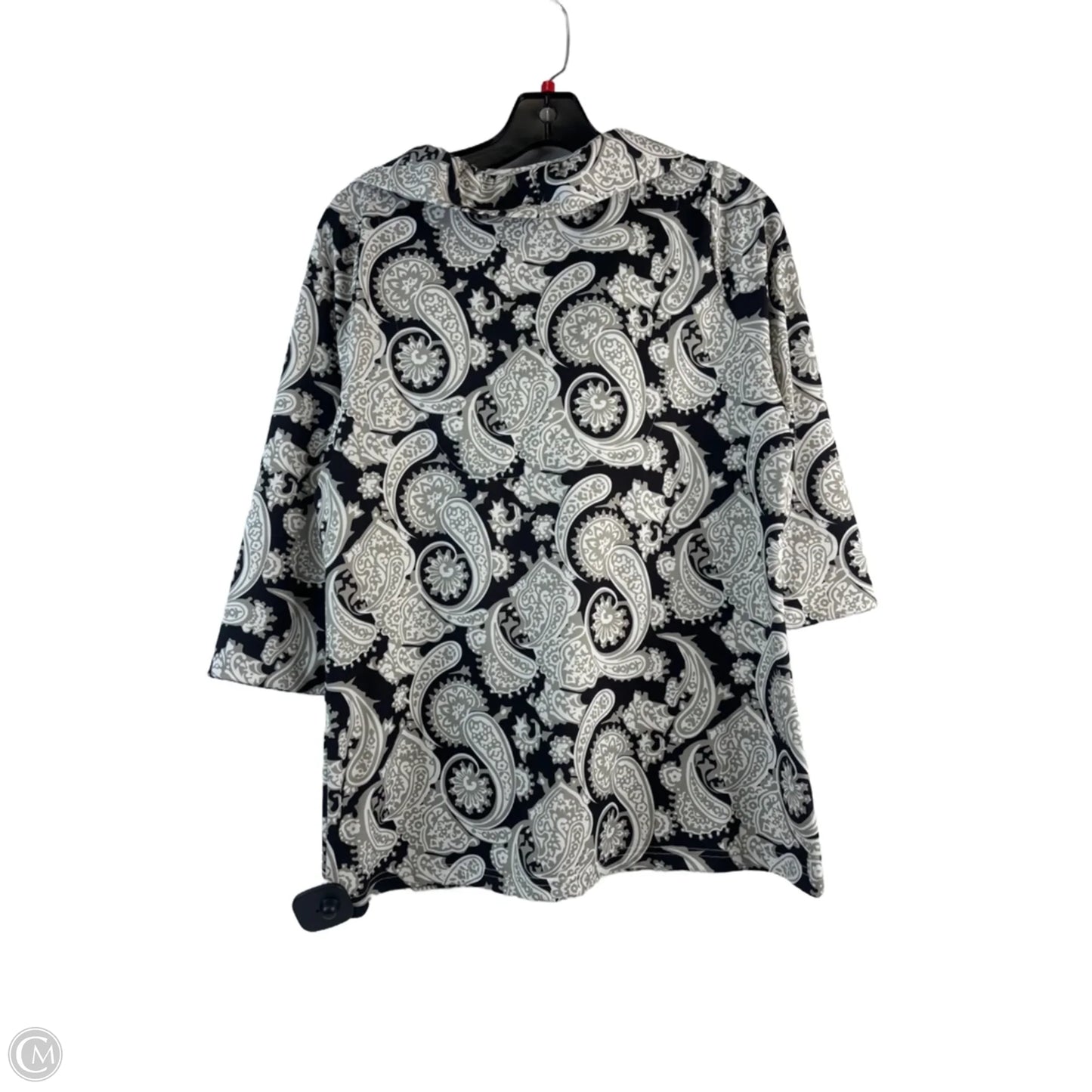 Top 3/4 Sleeve By Gretchen Scott In Black & Green, Size: L