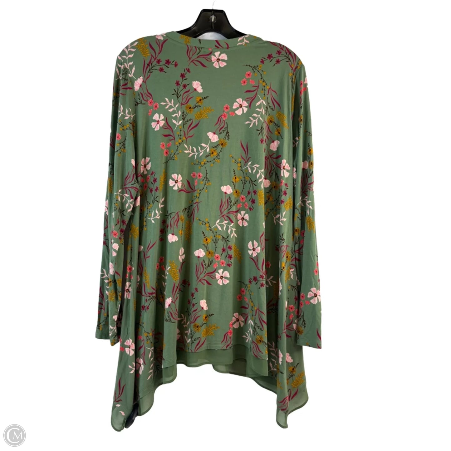 Top Long Sleeve By Logo In Green & Pink, Size: M