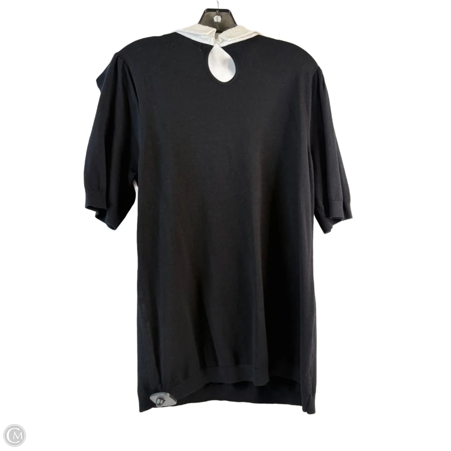Top Short Sleeve By Adrianna Papell In Black & White, Size: Xl