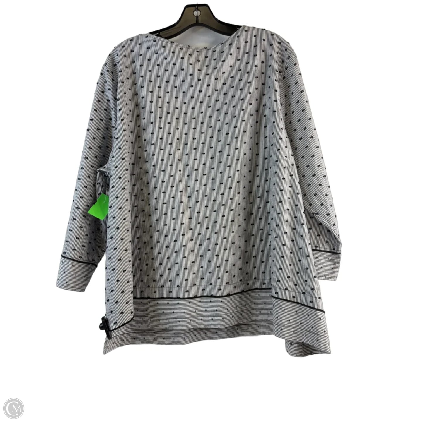 Top 3/4 Sleeve By Habitat In Blue & White, Size: Xl