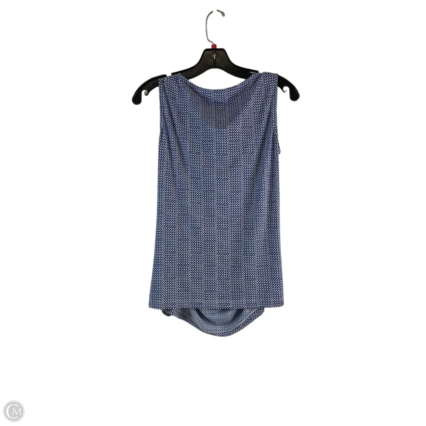 Top Sleeveless Basic By Coldwater Creek In Blue & White, Size: S
