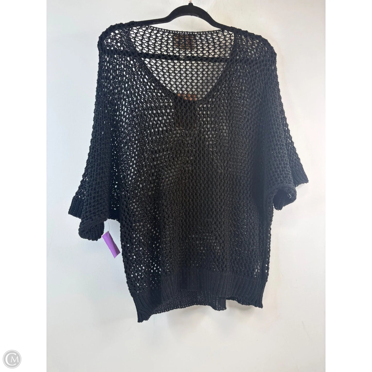 Sweater Short Sleeve By Clothes Mentor In Black, Size: Osfm