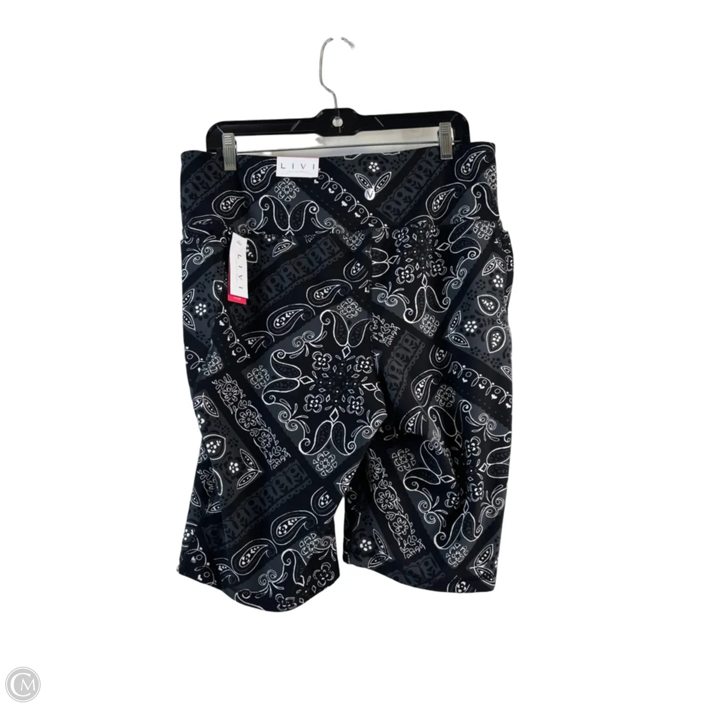 Athletic Shorts By Livi Active In Black & Grey, Size: 1x
